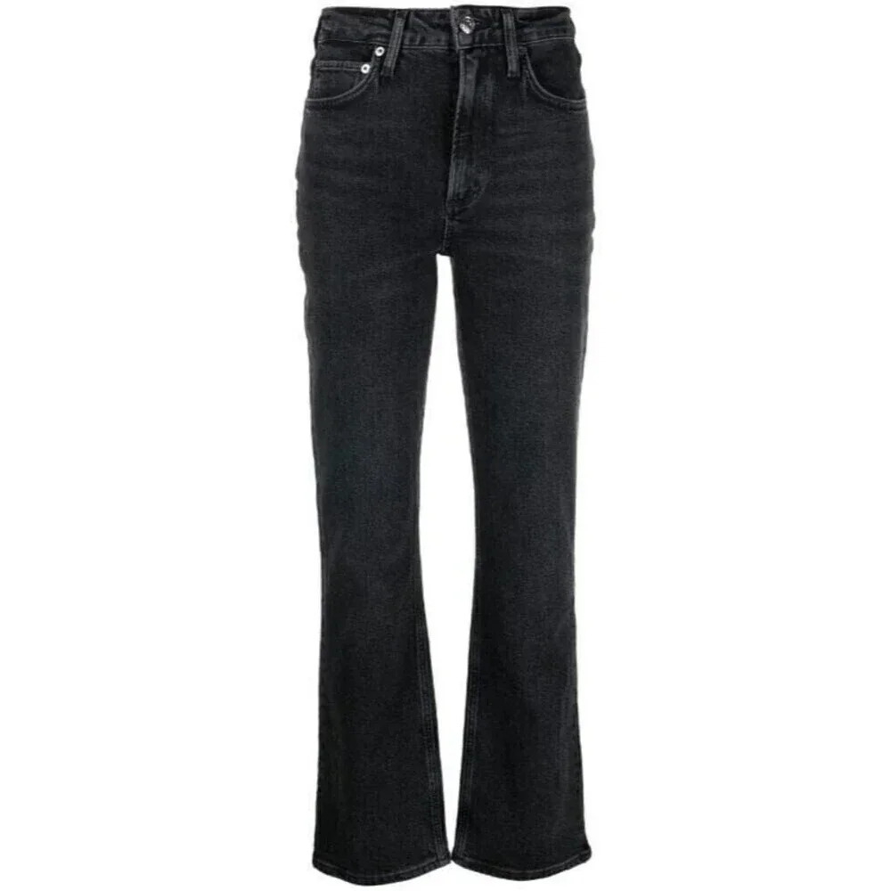 Agolde High Rise Straight Leg Jeans Womens Size 24 Black Vintage